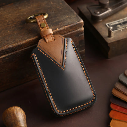 For Renault Captur Koleos Kadjar Zoe Arkana Espace Clio Megane Grand Scenic Sandero Dacia Duster Card Leather Car Key Cover