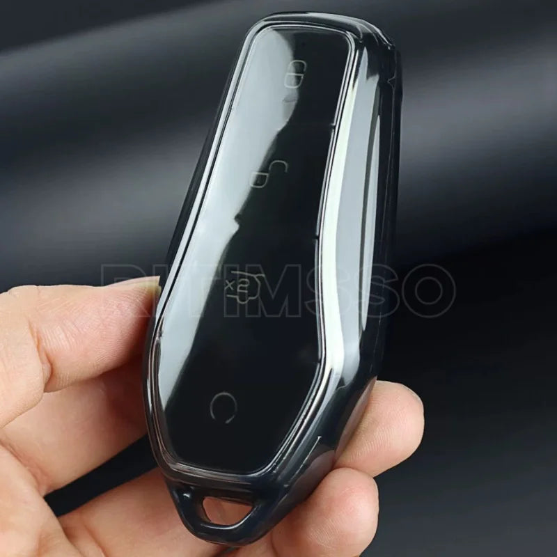 New Soft Transparent TPU Car Key Case for BYD Atto 3 Han EV Dolphin 4 Buttons Remote Control Protect Cover Auto Accessories