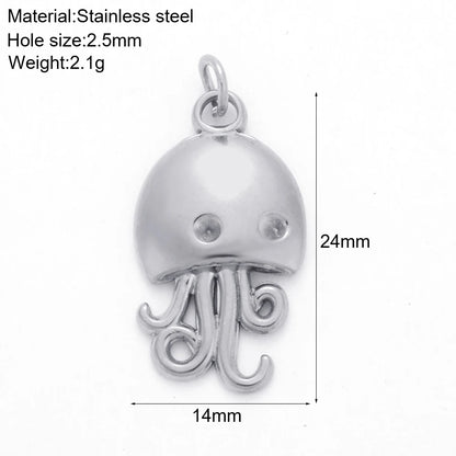 Necklaces Women Spring Buckle Chain Silvery Ocean Series Pendant Shell Conch Sea Star Pendants Stainless Steel Women's Jewelry