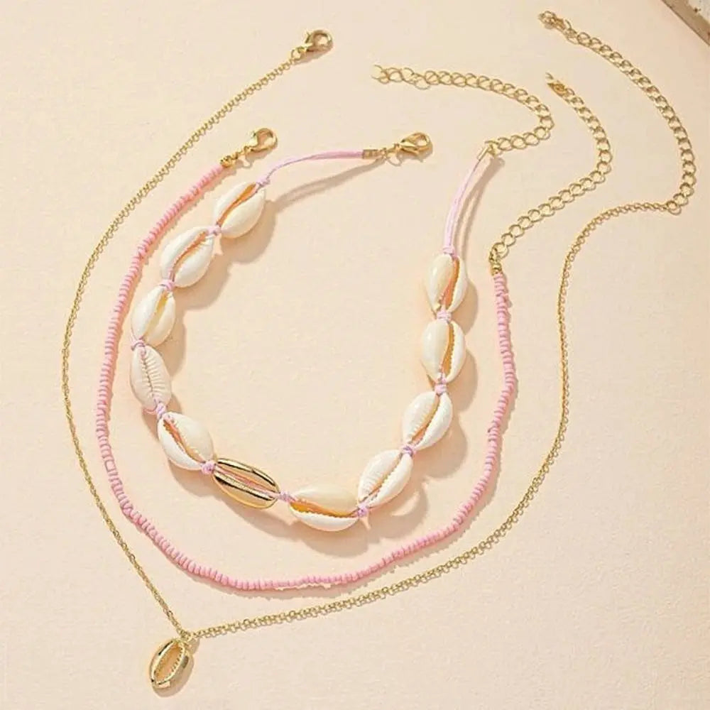 Geometric Necklace Fashion Bead Bohemian Style Clavicle Chain Short Delicate Choker Necklace