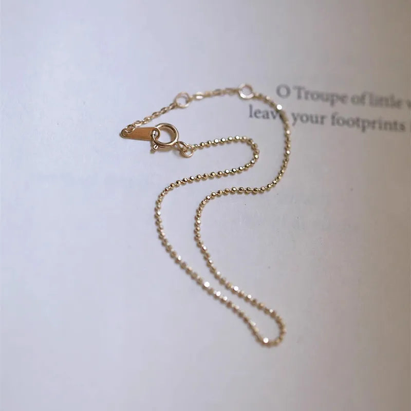 925 Sterling Silver Trendy Plated 14K Gold Bracelets Exquisite Beads Link Chain Adjustable Bracelet For Women Jewelry