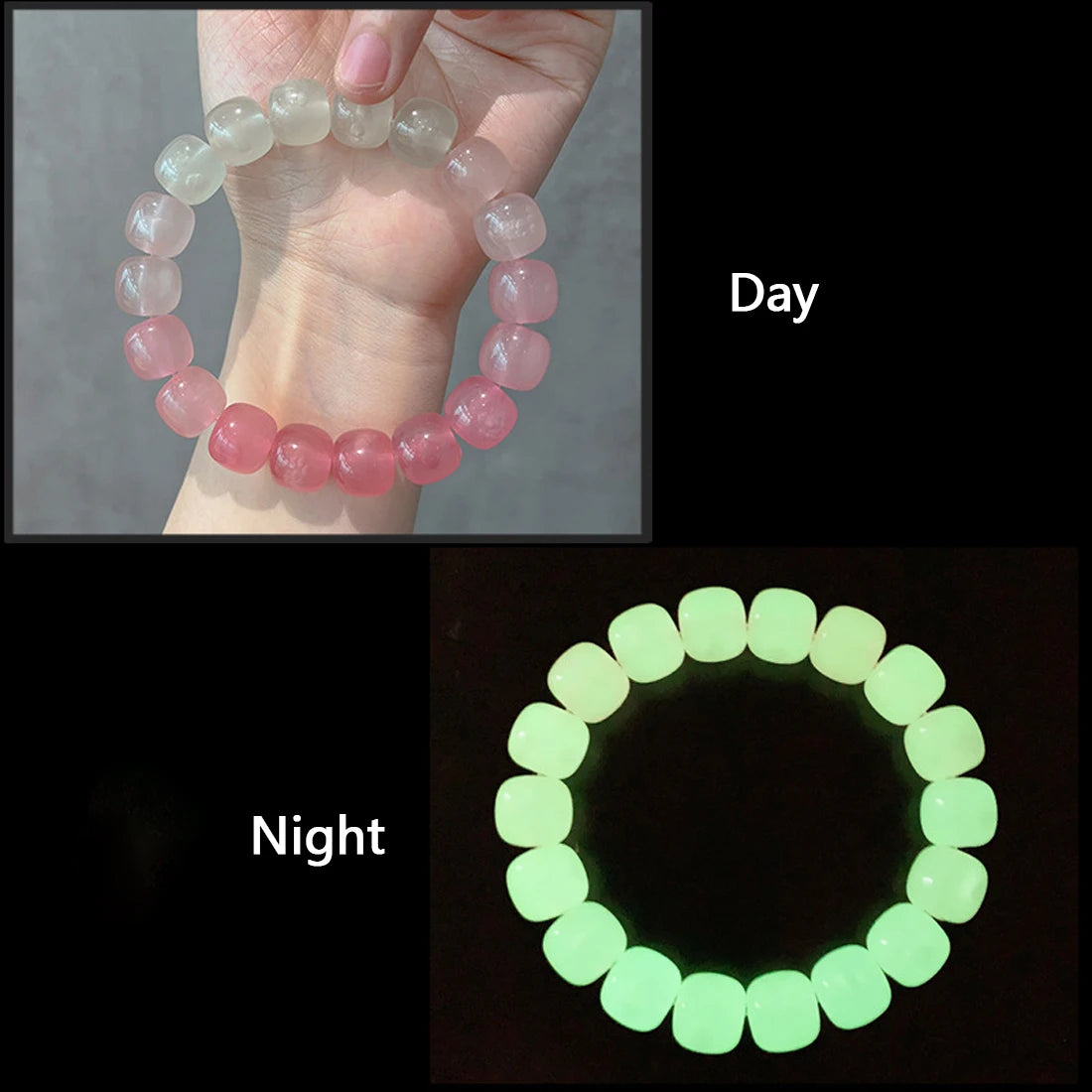Luminous Bracelets For Women Men Fluorescent Natural Stone Bracelet Night Light Glowing Beads Bangle Fashion Jewelry Couple Gift