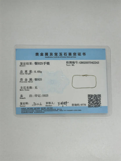 925 Sterling Silver Trendy Plated 14K Gold Bracelets Exquisite Beads Link Chain Adjustable Bracelet For Women Jewelry