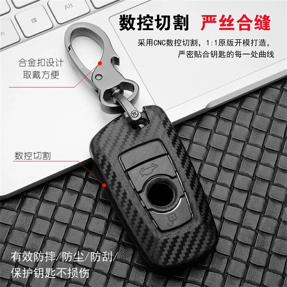Carbon ABS Car Remote Key Case Cover For BMW 1 2 3 4 5 6 7 Series X1 X3 X4 X5 X6 F36 F25 F26 F30 F34 F10 F07 F20 Z10 G30 F15 F16