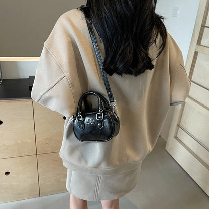 Red Bags 2025 New Women's Small Square Bag Mini Bowling Bags Shoulder Crossbody Box Packs Small Lipstick Cosmetics Purses Bolsas