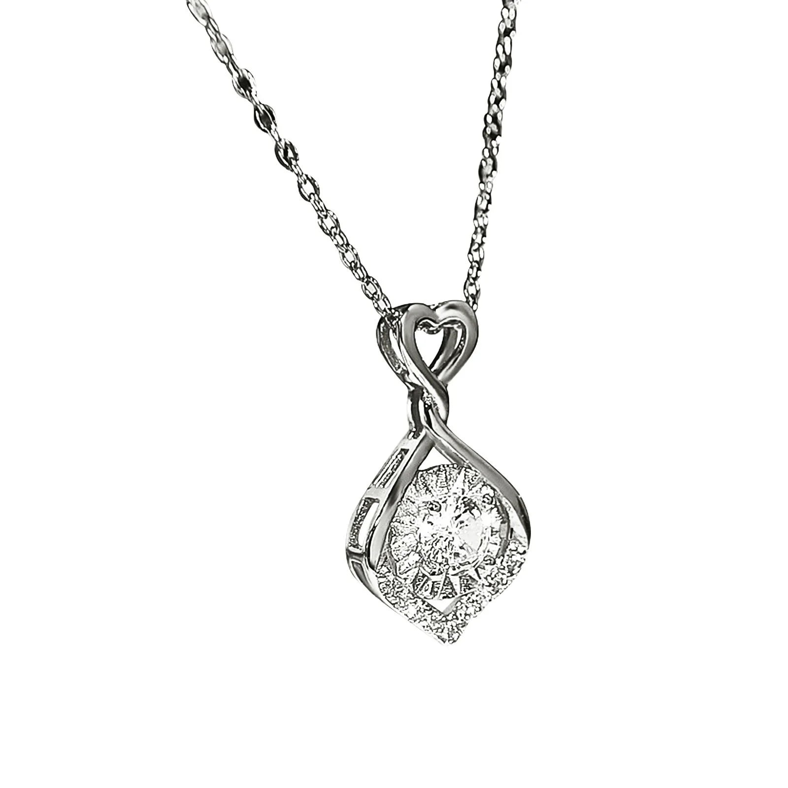 Clearance!  Necklaces for Women Heart-Shaped Necklace Trendy Clavicle Chain Temperament Hanging Neck Jewelry Jewelry White