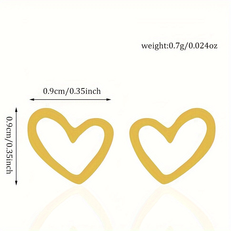 NEWMJJEWELRY 316 Stainless Steel Heart Stud Earrings - Elegant & Cute, Perfect for Daily Wear and Special Occasions like Weddings, Valentine'S Day, Daily Wear Earrings|Chic Earrings|Durable Earring