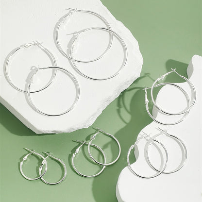 Elegant & Timeless Silver Hoop Earrings - Chic, Sexy Style Perfect for Daily Wear and Gifting