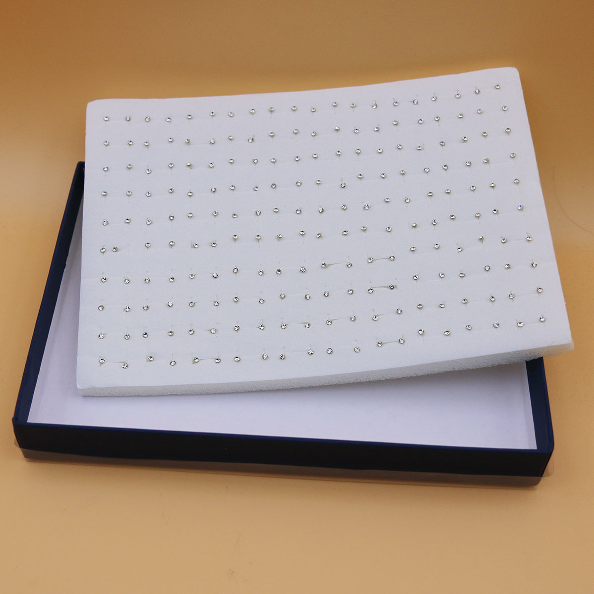 Large Set of 100 Pairs of Randomly Mixed Colorful Rhinestones Simple Fashion Shiny Plastic Glue Needle Earrings