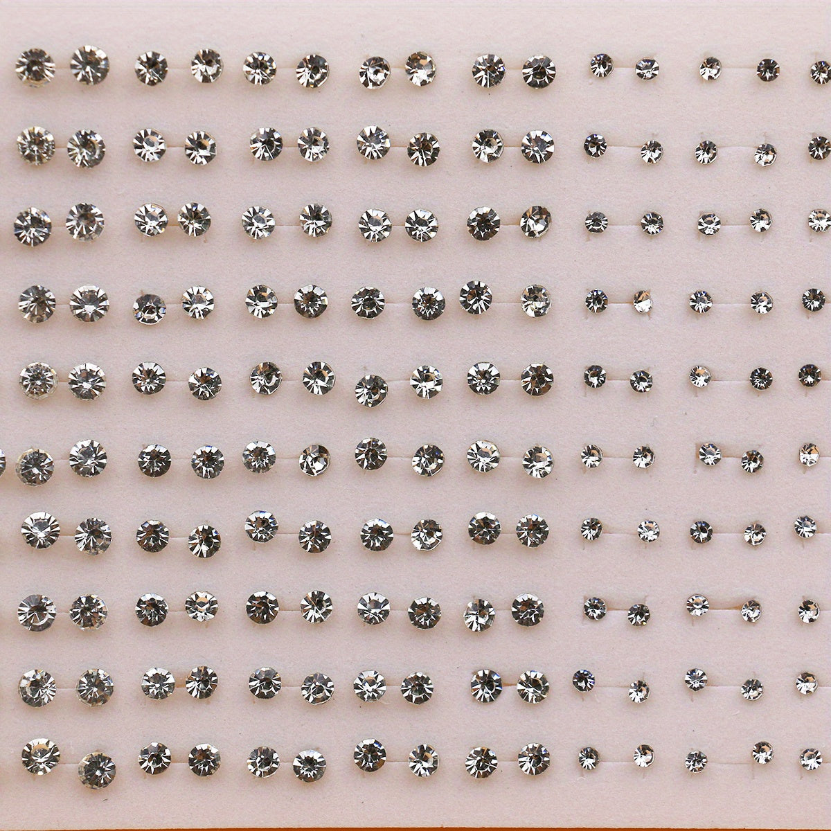 Large Set of 100 Pairs of Randomly Mixed Colorful Rhinestones Simple Fashion Shiny Plastic Glue Needle Earrings