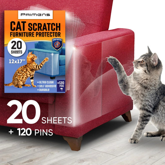 Heavy Duty Cat Scratch Deterrent Furniture Protectors for Sofa Clear 20 Sheets