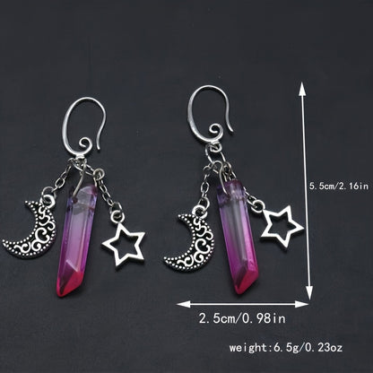 Gothic Style Moon Pendant Dangle Earrings Witch Jewelry Halloween Accessories Earrings Hook Earrings