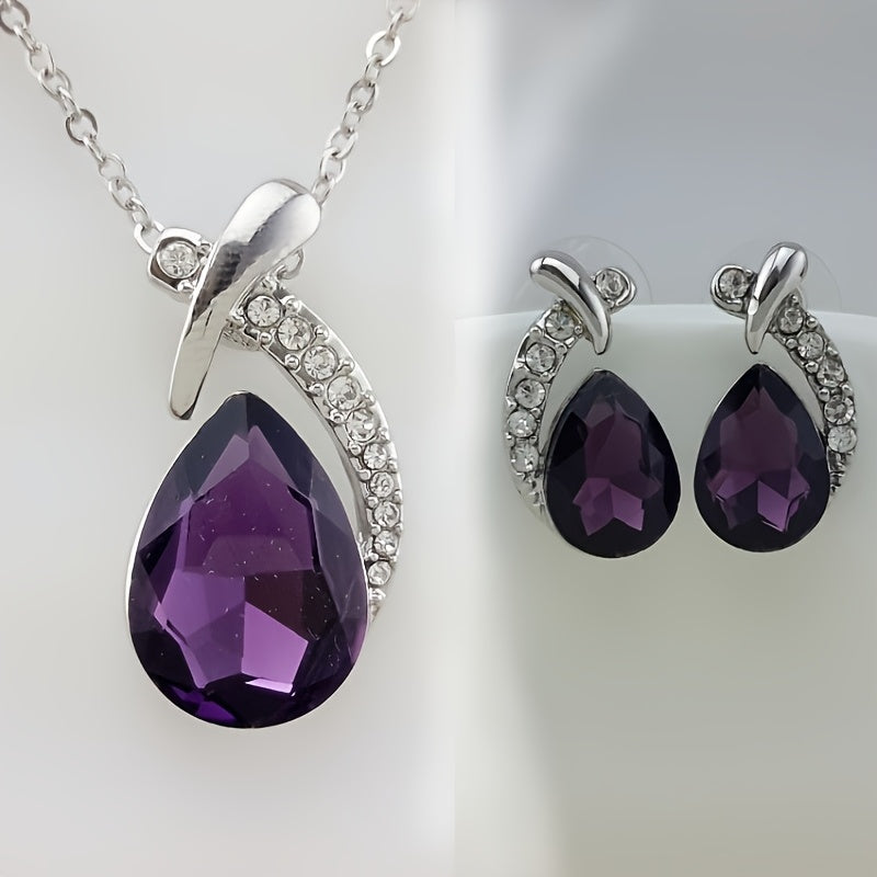 European And American Fashion Exquisite Mermaid Necklace Earrings Banquet Wedding Jewelry Set Temperament Necklace Earrings 2pcs Set Holiday Party Gift