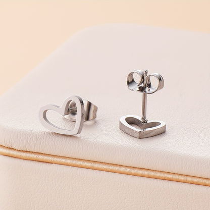 NEWMJJEWELRY 316 Stainless Steel Heart Stud Earrings - Elegant & Cute, Perfect for Daily Wear and Special Occasions like Weddings, Valentine'S Day, Daily Wear Earrings|Chic Earrings|Durable Earring