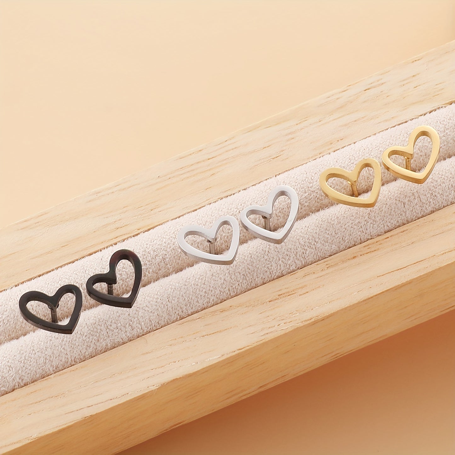 NEWMJJEWELRY 316 Stainless Steel Heart Stud Earrings - Elegant & Cute, Perfect for Daily Wear and Special Occasions like Weddings, Valentine'S Day, Daily Wear Earrings|Chic Earrings|Durable Earring