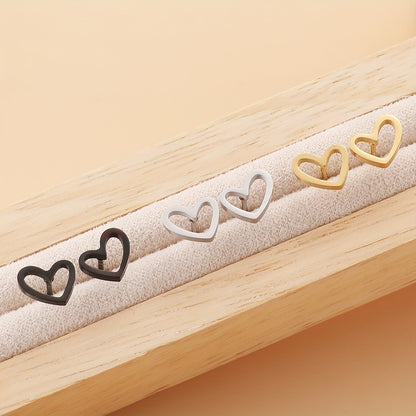 NEWMJJEWELRY 316 Stainless Steel Heart Stud Earrings - Elegant & Cute, Perfect for Daily Wear and Special Occasions like Weddings, Valentine'S Day, Daily Wear Earrings|Chic Earrings|Durable Earring