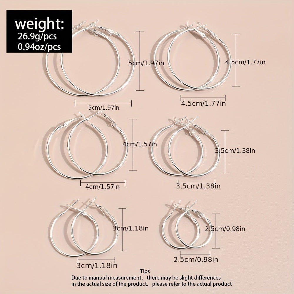Elegant & Timeless Silver Hoop Earrings - Chic, Sexy Style Perfect for Daily Wear and Gifting