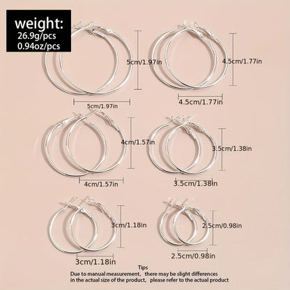 Elegant & Timeless Silver Hoop Earrings - Chic, Sexy Style Perfect for Daily Wear and Gifting