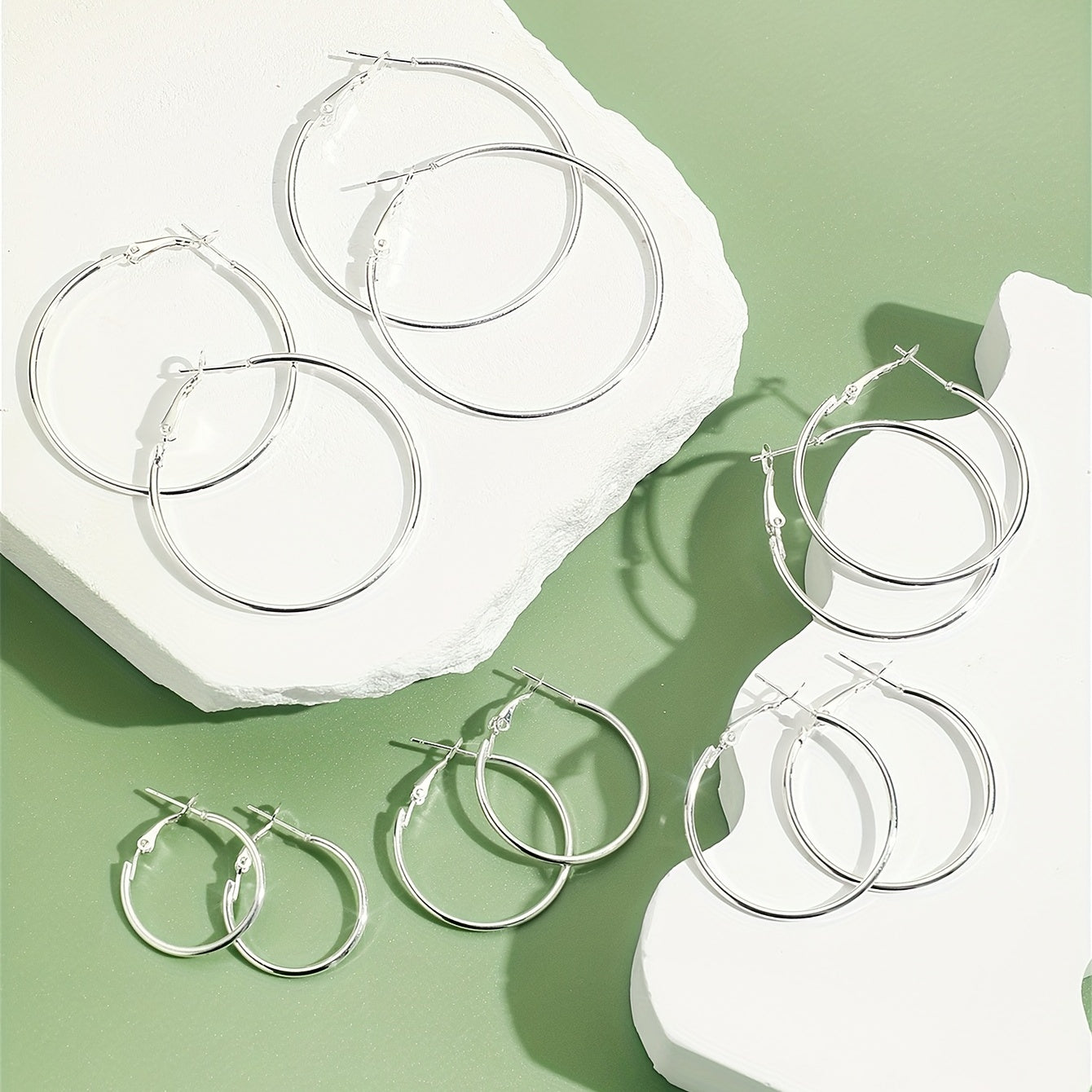Elegant & Timeless Silver Hoop Earrings - Chic, Sexy Style Perfect for Daily Wear and Gifting